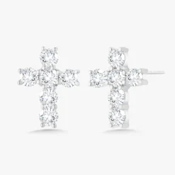Adalia Diamond Cross Stud Earrings 1 ctw