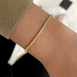 Alex Diamond Tennis Bracelet with Paperclip Closure
