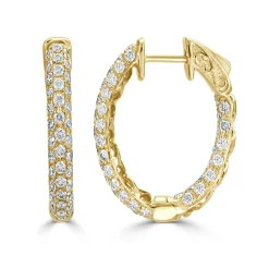 Allegra Pave Diamond Hoop Earrings 1.89 ctw
