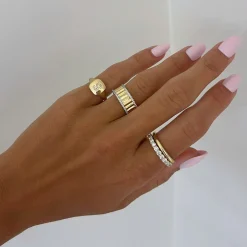 Amanza Fluted Diamond Eternity Band