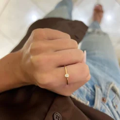 Annabelle Tiny Single Diamond Bezel Ring