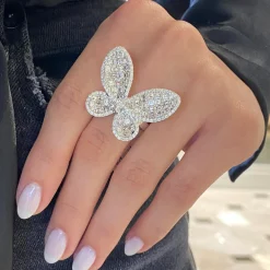 Aurelia Asscher Cut Diamond Butterfly Cocktail Ring 4.10 ctw