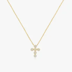 Avigail Illusion Pave Diamond Cross Necklace