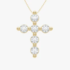 Baby Charlie Cloud® Floating Diamond Cross Necklace 0.46 ctw