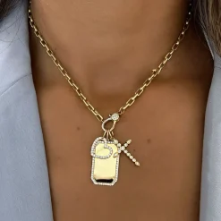 Bela Diamond Bezel Cross Charm