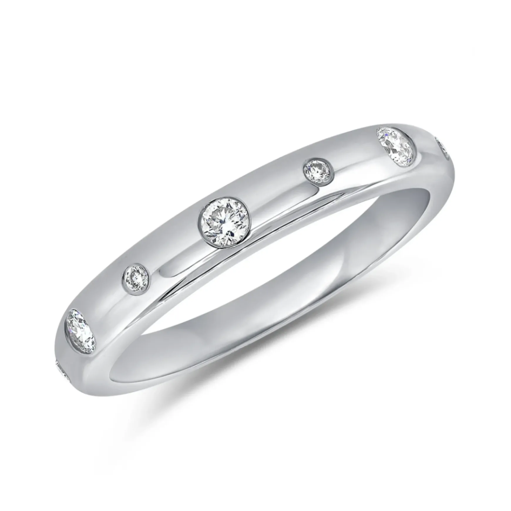 Bellatrix Gold Band with Scattered Diamonds