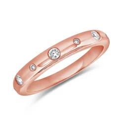 Bellatrix Gold Band with Scattered Diamonds