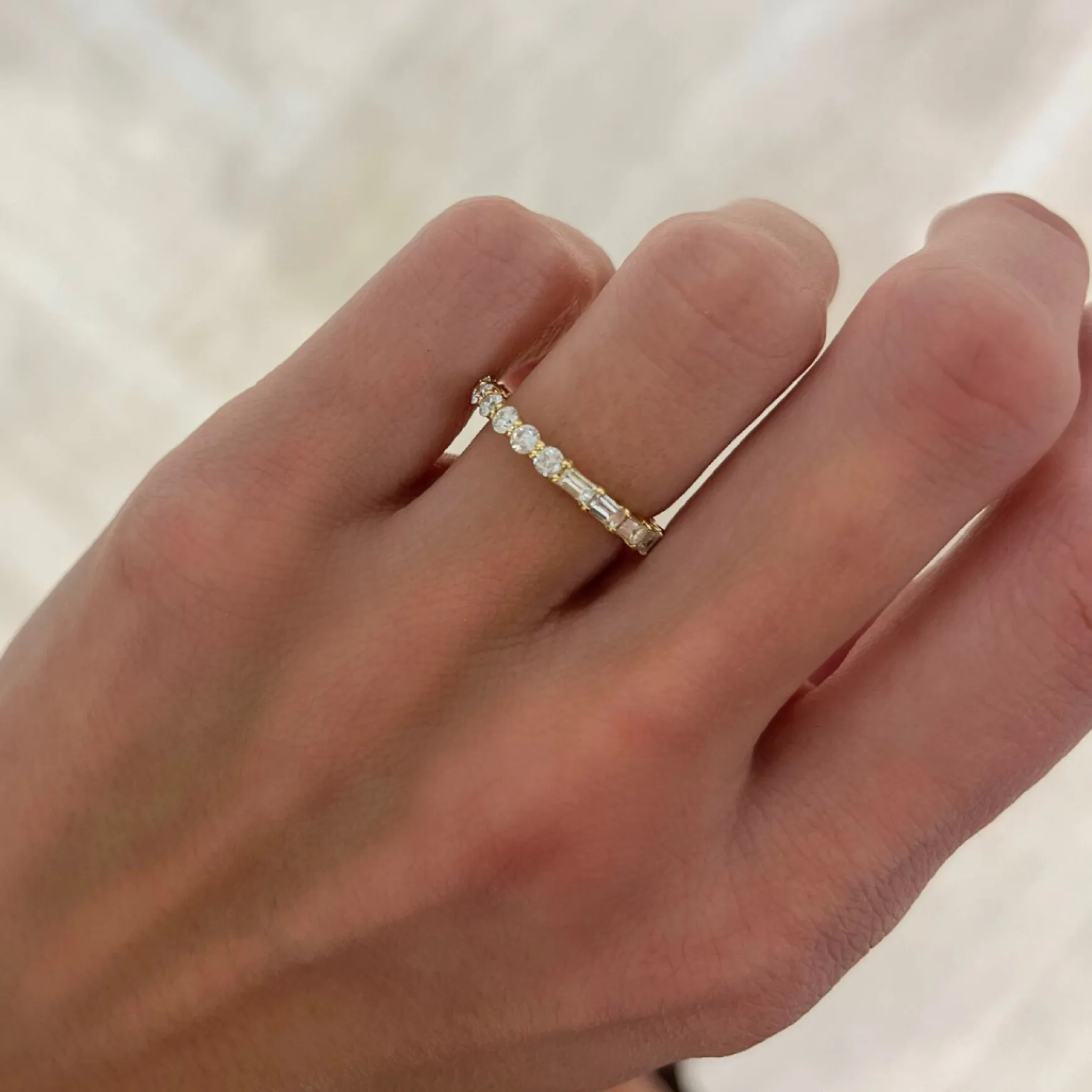 Best of Both Baguette and Round Eternity Band