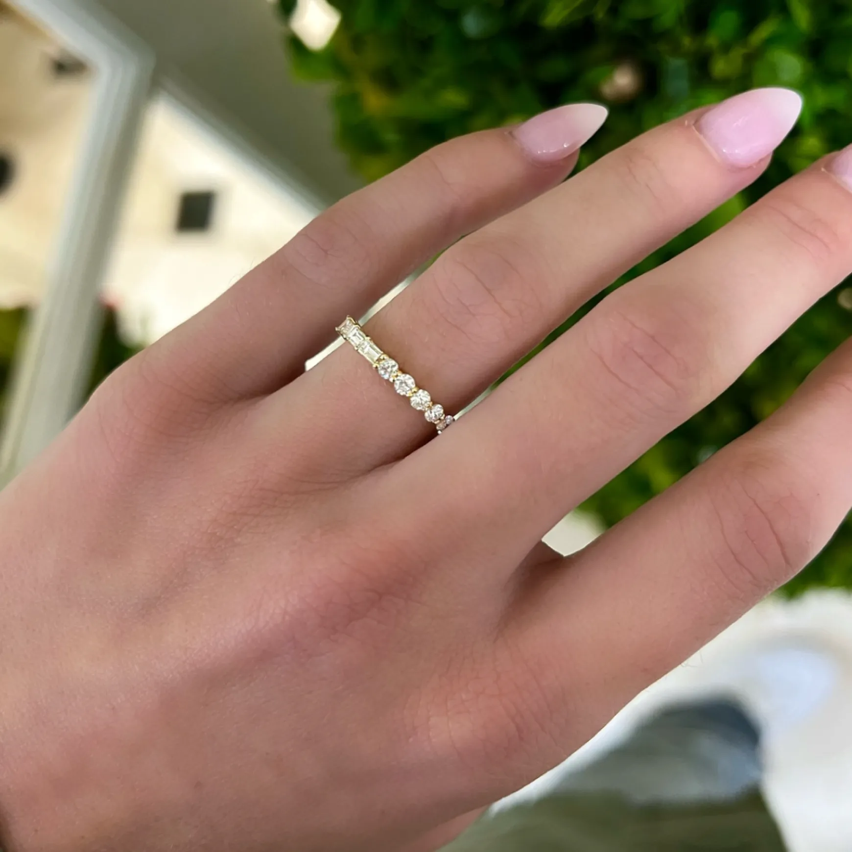 Best of Both Baguette and Round Eternity Band