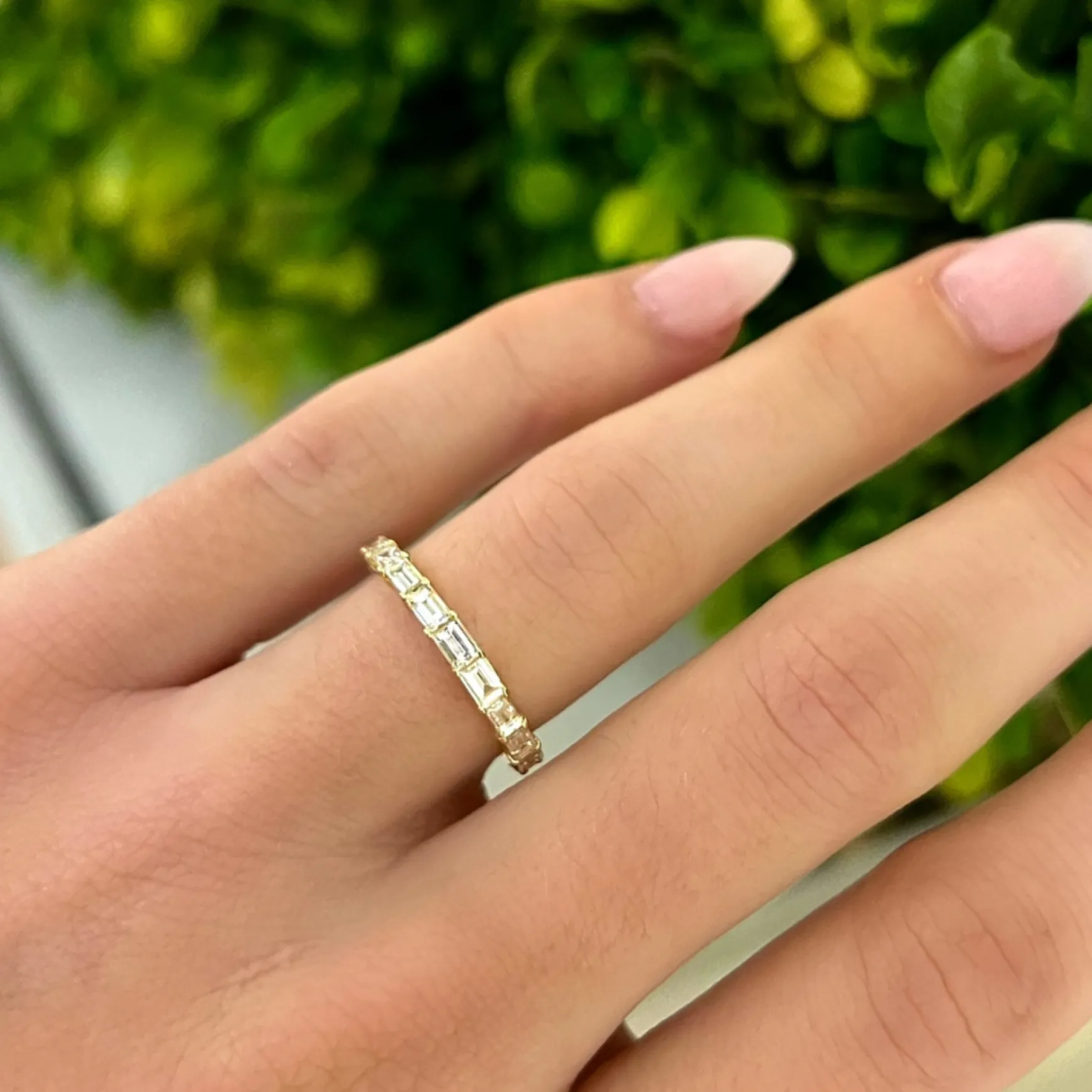 Best of Both Baguette and Round Eternity Band