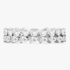 Best of Both Double Row Chasing Pears & Round Diamond Band