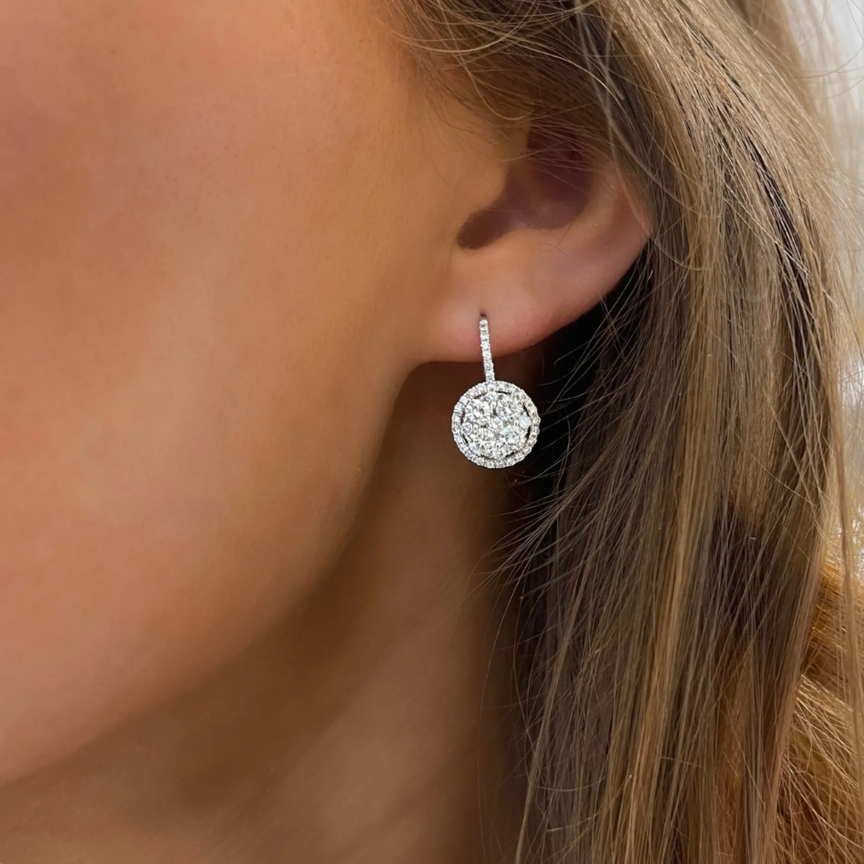 Birdie Pave Diamond Dangle Earrings
