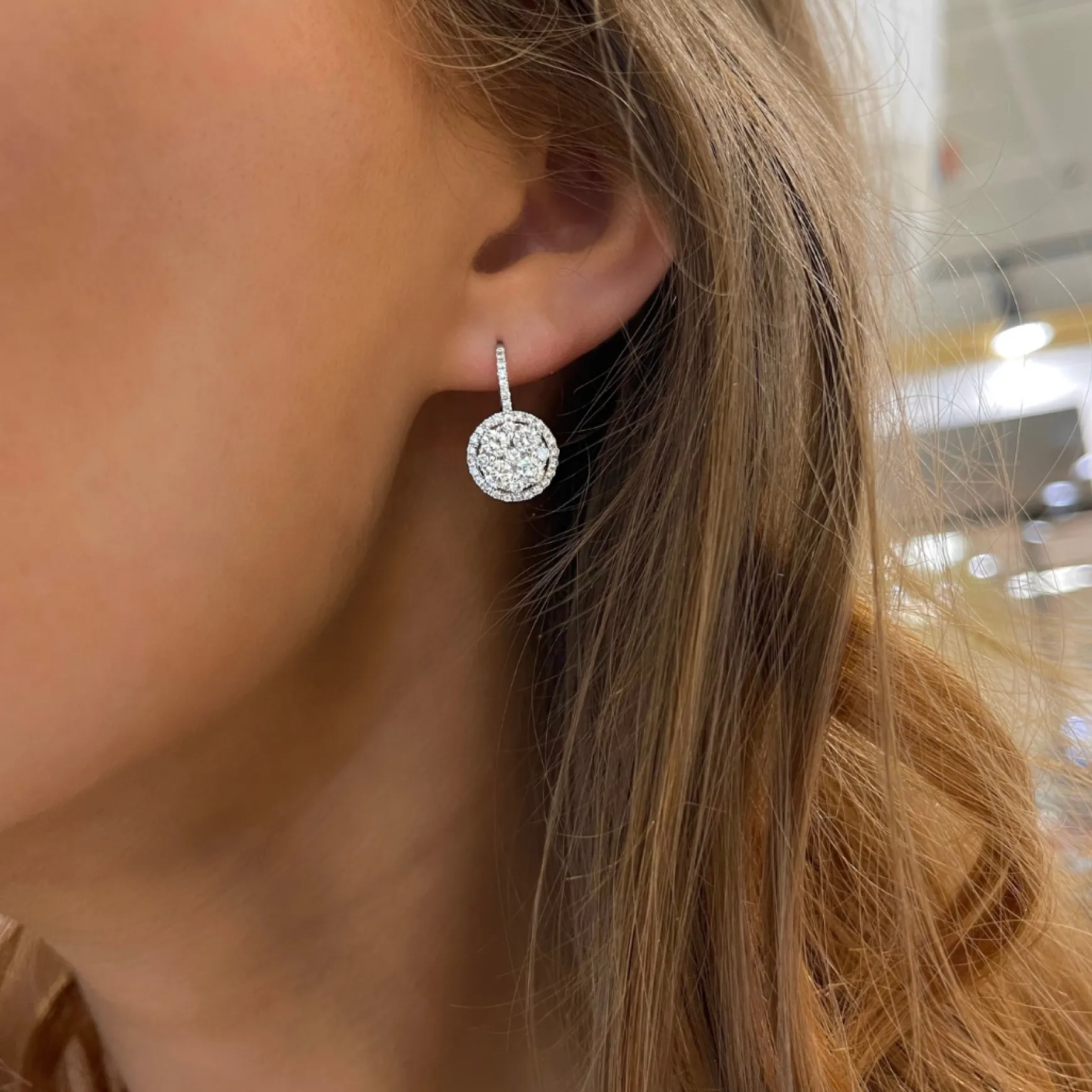 Birdie Pave Diamond Dangle Earrings