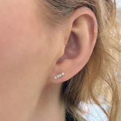 Brooklyn Baguette Bar Diamond Stud Earrings