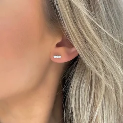 Brylee Diamond Bar Stud Earrings