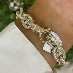 Cadencia Pave Diamond Chain Link Bracelet 24.35 ctw