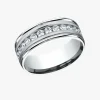 Channel Set Diamond Wedding Band 8mm