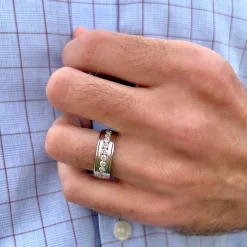 Channel Set Diamond Wedding Band 8mm