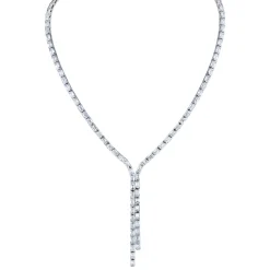 Channel Set Emerald Cut Diamond Double Lariat 24 ctw