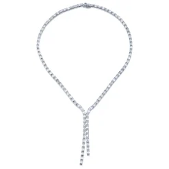 Channel Set Emerald Cut Diamond Double Lariat 24 ctw
