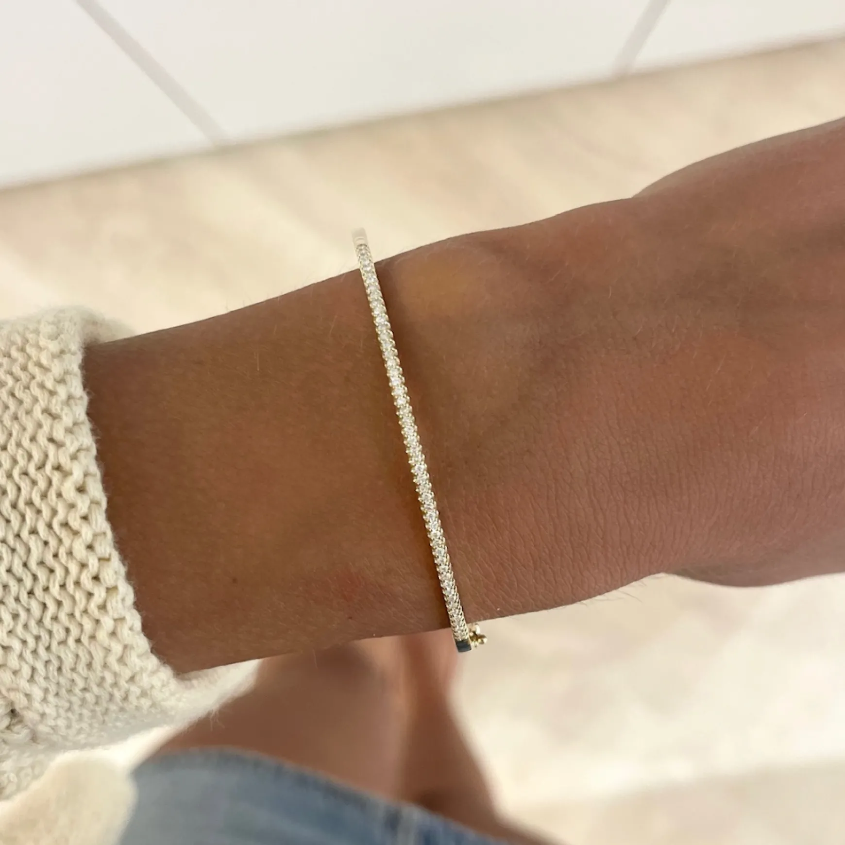 Classic Single Row Bangle Bracelet
