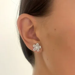 Cleo Diamond Flower Stud Earrings 1 ctw