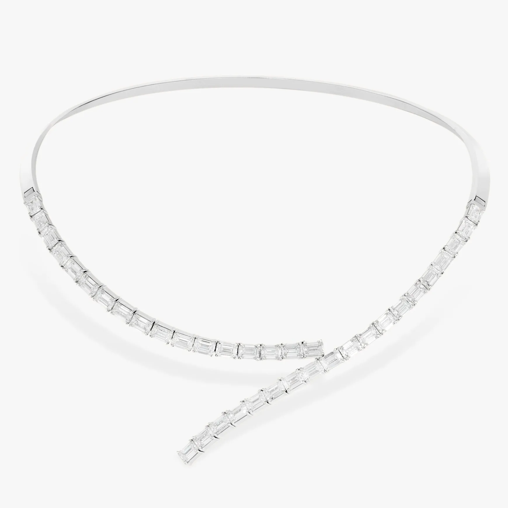 Cosetta Emerald Cut Necklace Cuff 19.58 ctw