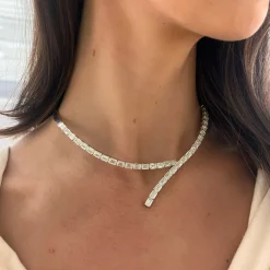 Cosetta Emerald Cut Necklace Cuff 19.58 ctw