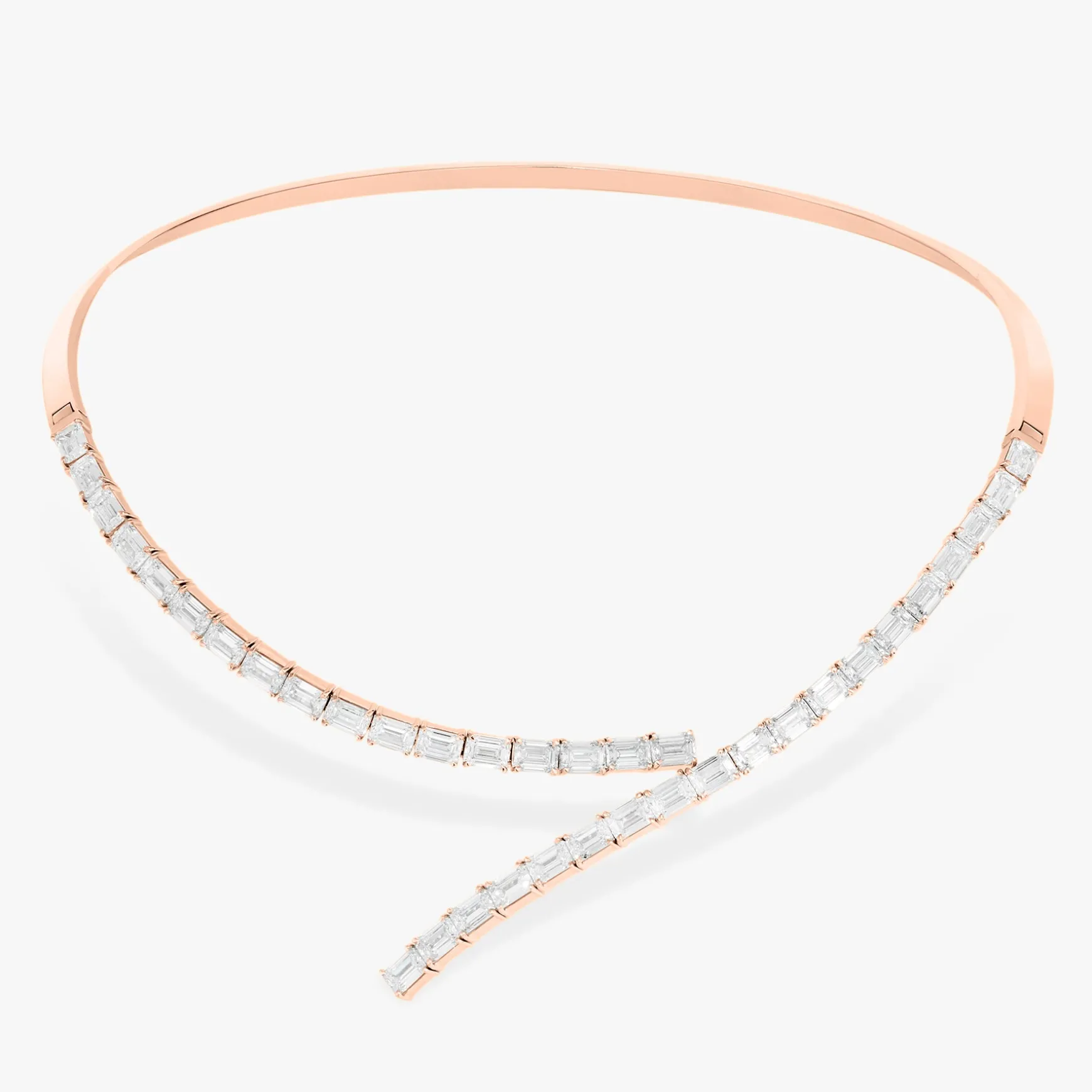 Cosetta Emerald Cut Necklace Cuff 19.58 ctw