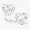 8.03ct Lab Grown Toi et Moi Heart Diamond Ring