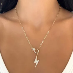 Dainty Paperclip Chain With Diamond Lobster Clasp