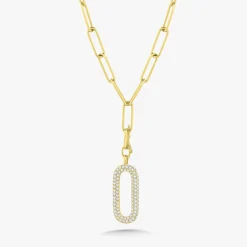 Dana Paperclip Chain with Detachable Diamond Toggle