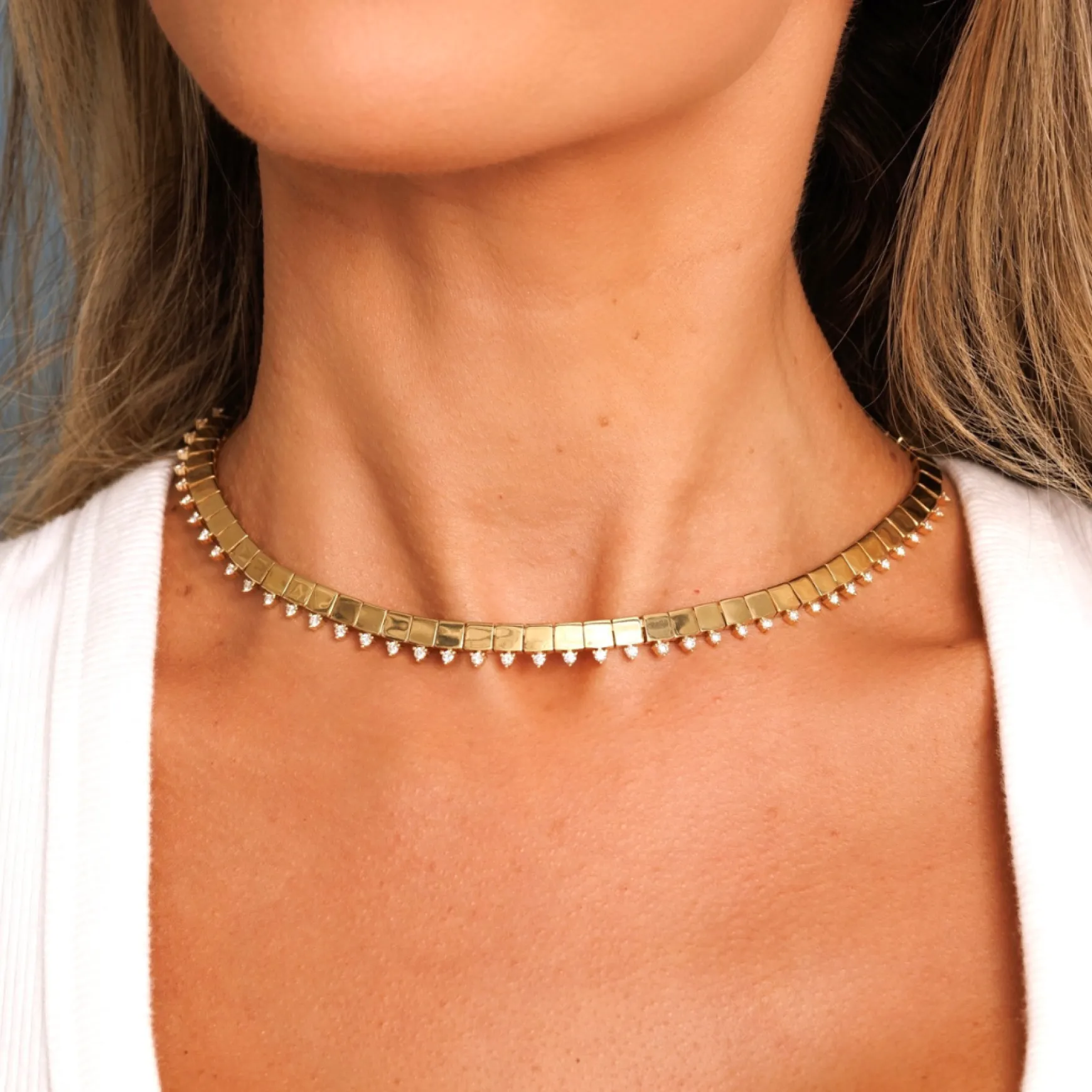 Danielle Gold and Diamond Dangle Necklace 1.01 ctw