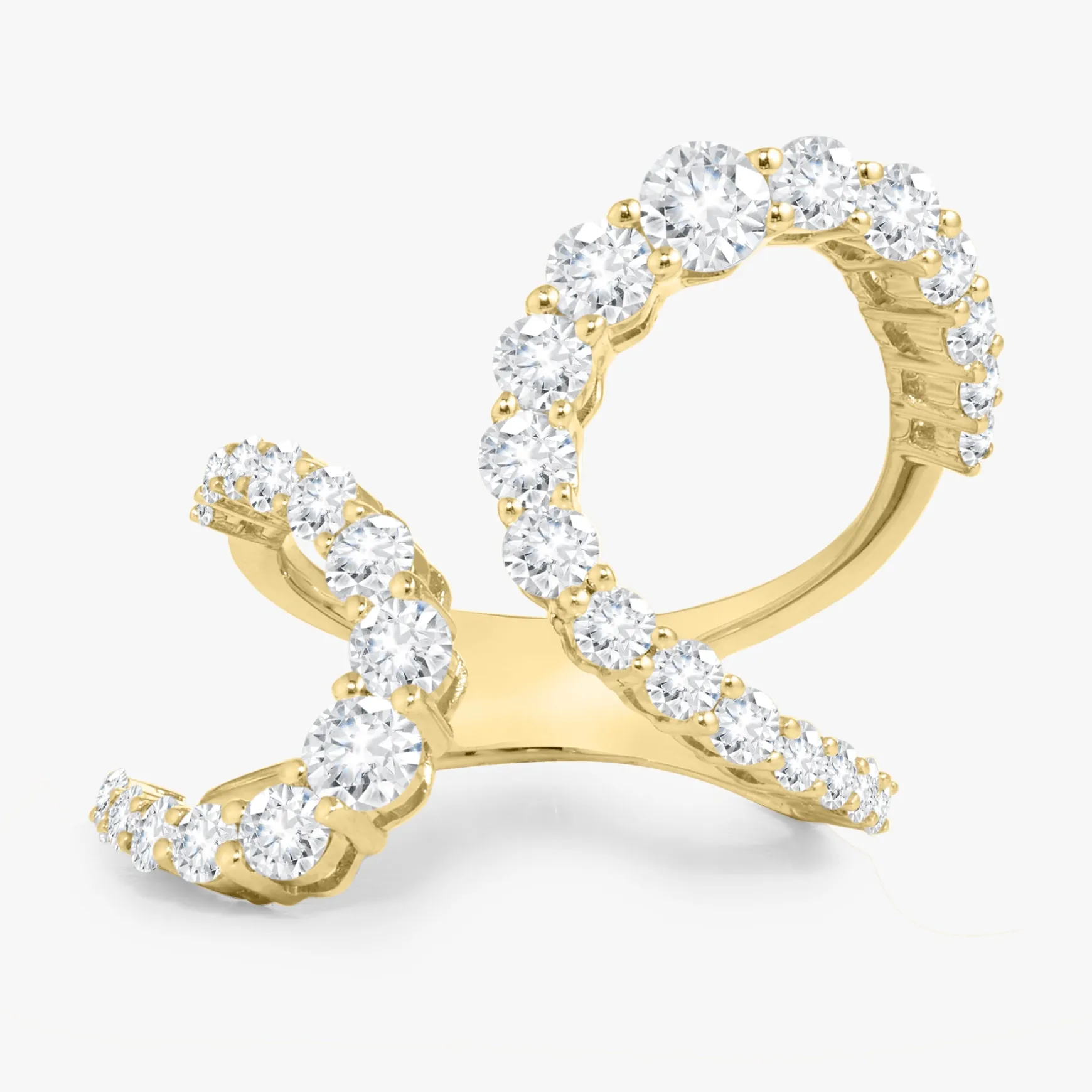 Double Swirl Crossover Diamond Ring 2.25 ctw