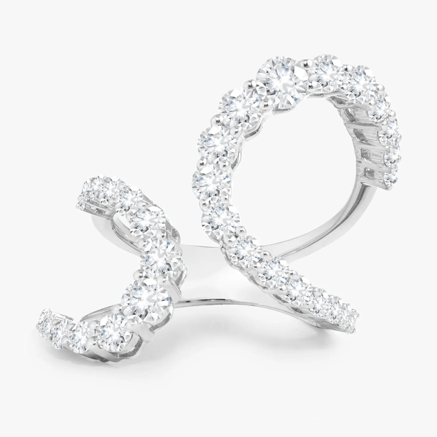Double Swirl Crossover Diamond Ring 2.25 ctw