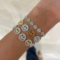 Drew Smiley Pave & Gold Bracelet 2.25 ctw