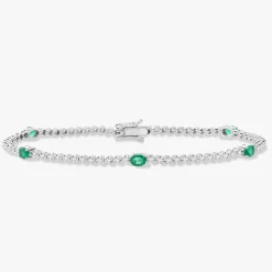 Emerald & Diamond Tennis Bracelet