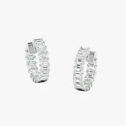 Emerald Cut Diamond Huggie Earrings 3 ctw