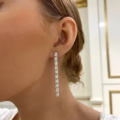 Essie Emerald Cut Bezel Earrings 4.85 ctw