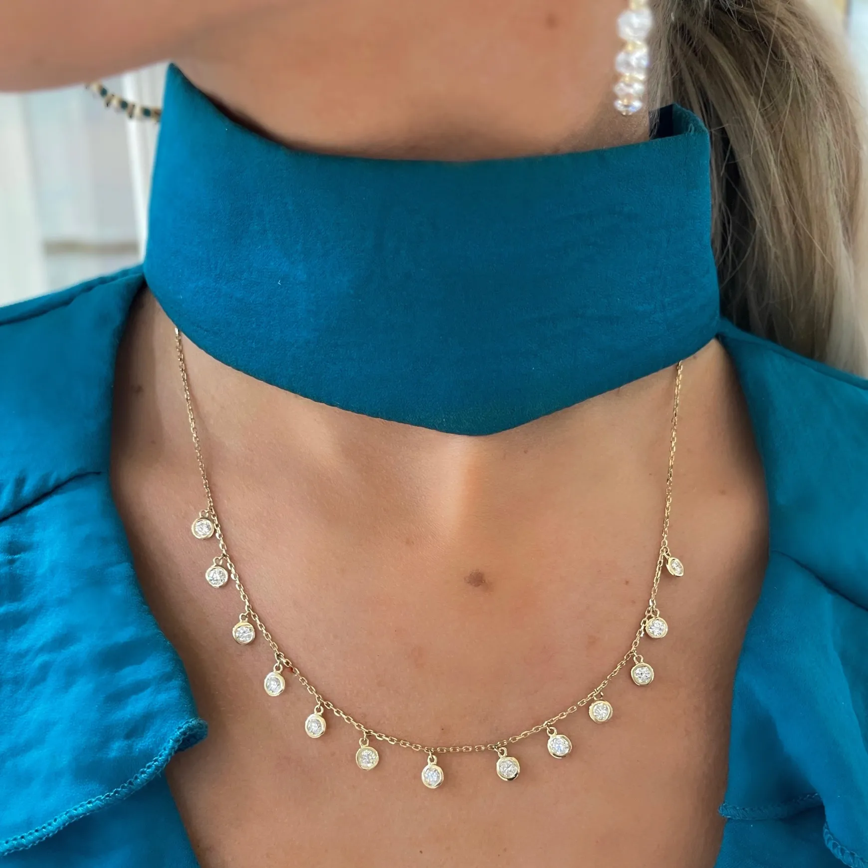 Faye Diamonds By The Yard Drop Necklace