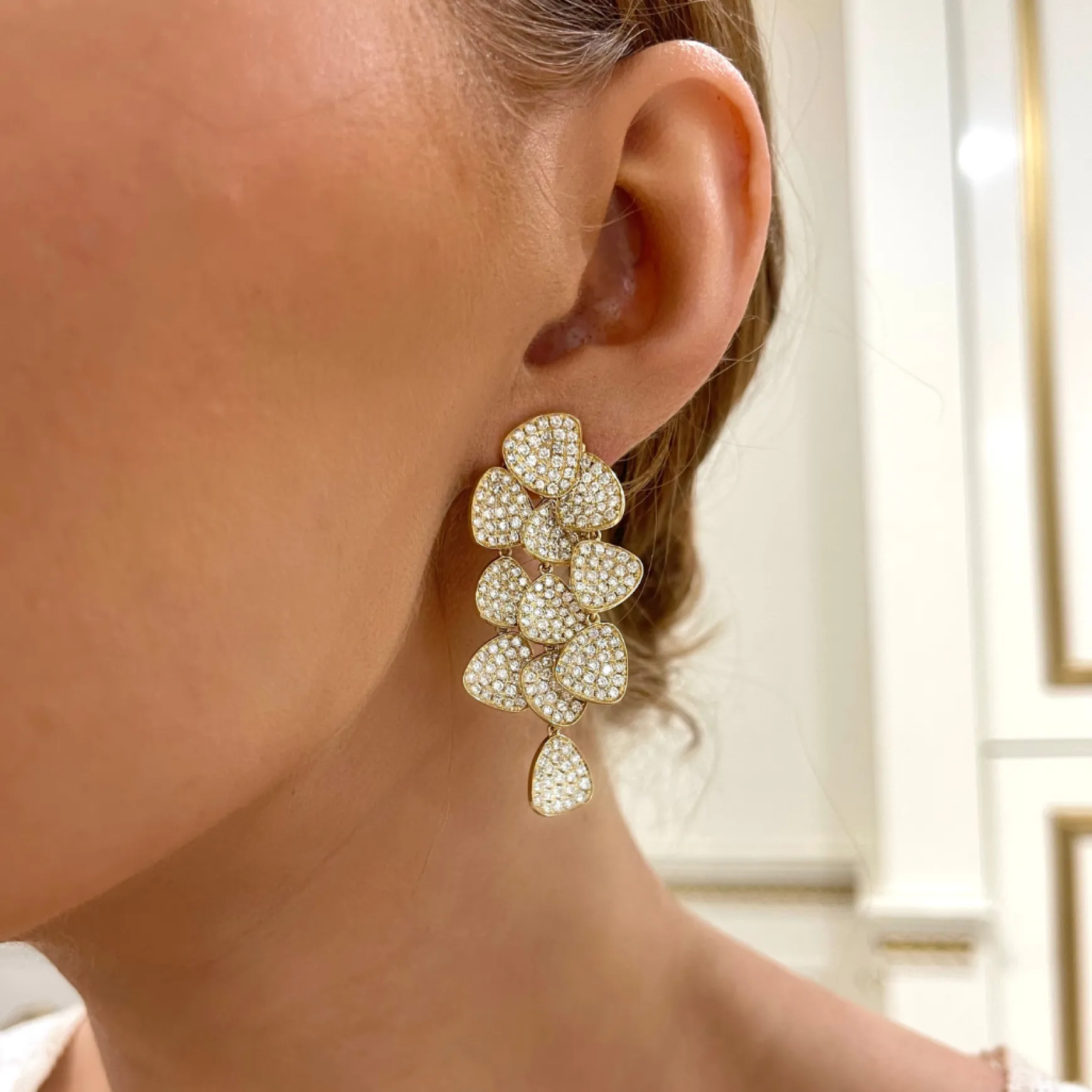Fontaine Pave Diamond Dangle Earrings 5.35 ctw