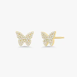 Give Me Butterflies Dainty Diamond Butterfly Stud Earrings