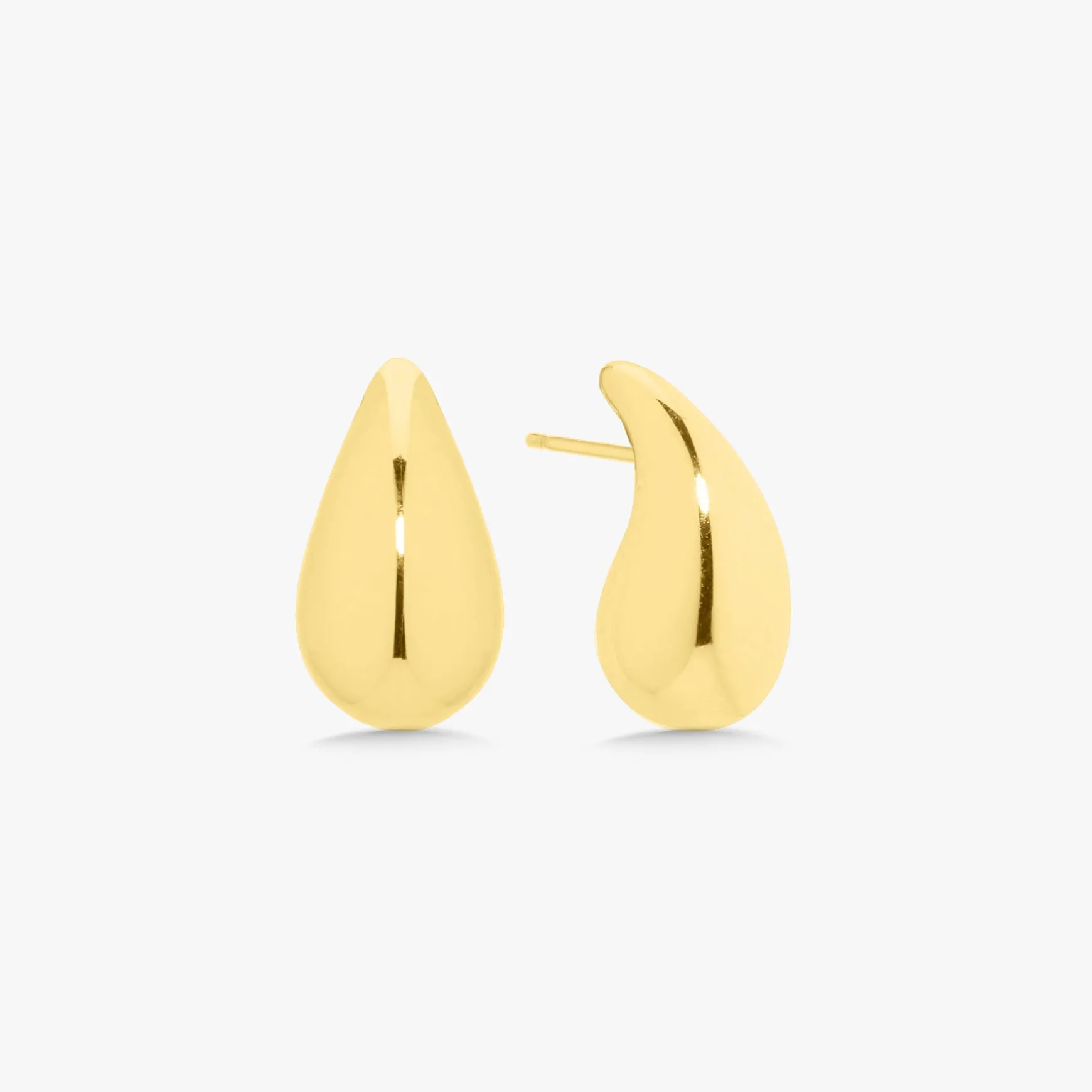 Gold Tear Drop Stud Earrings