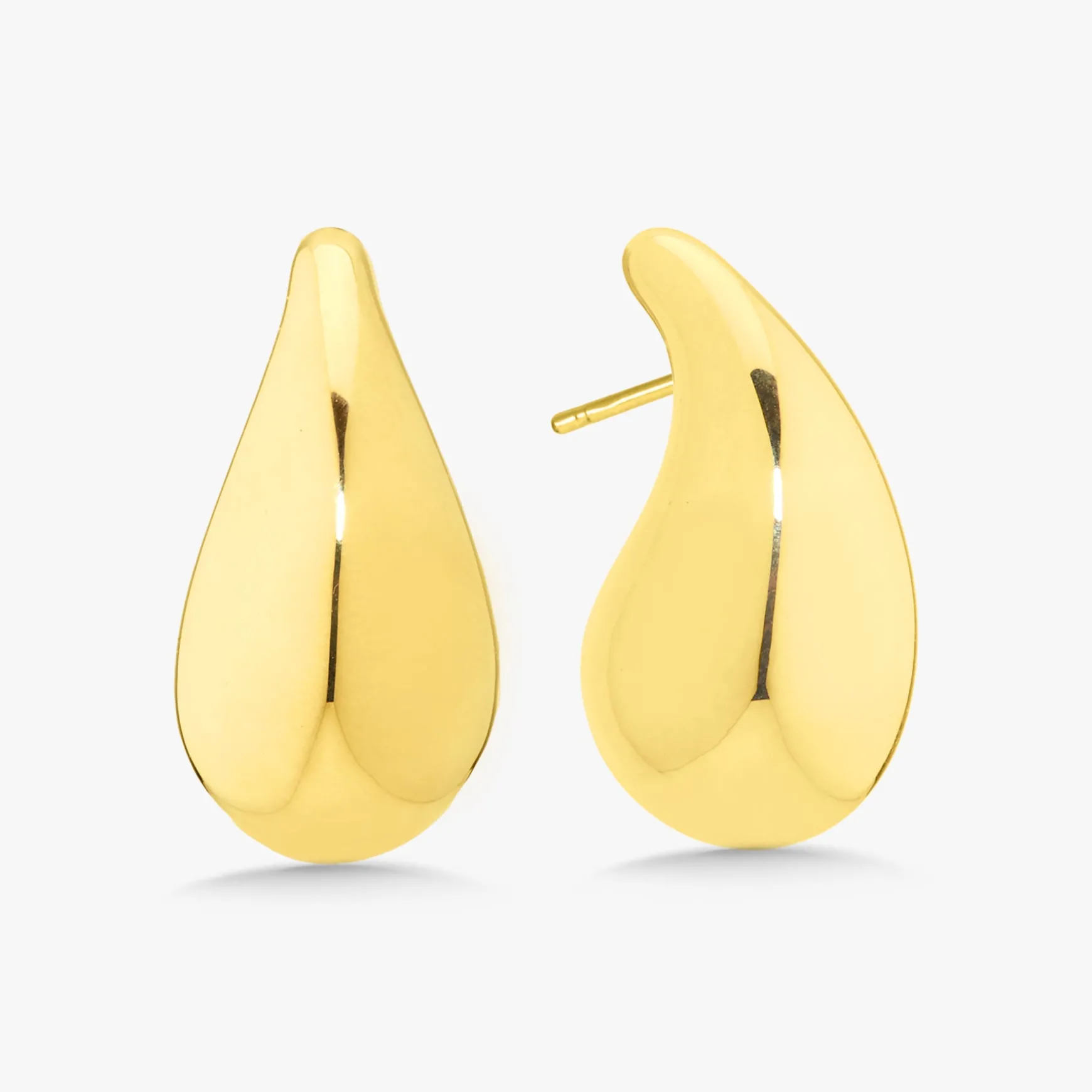 Gold Tear Drop Stud Earrings
