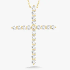 Gracie Scalloped Diamond Cross Necklace 2.56 ctw
