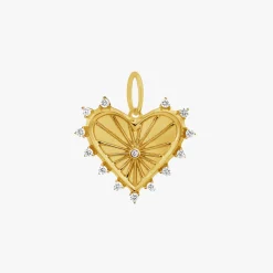 Heart Burst Diamond Medallion Charm