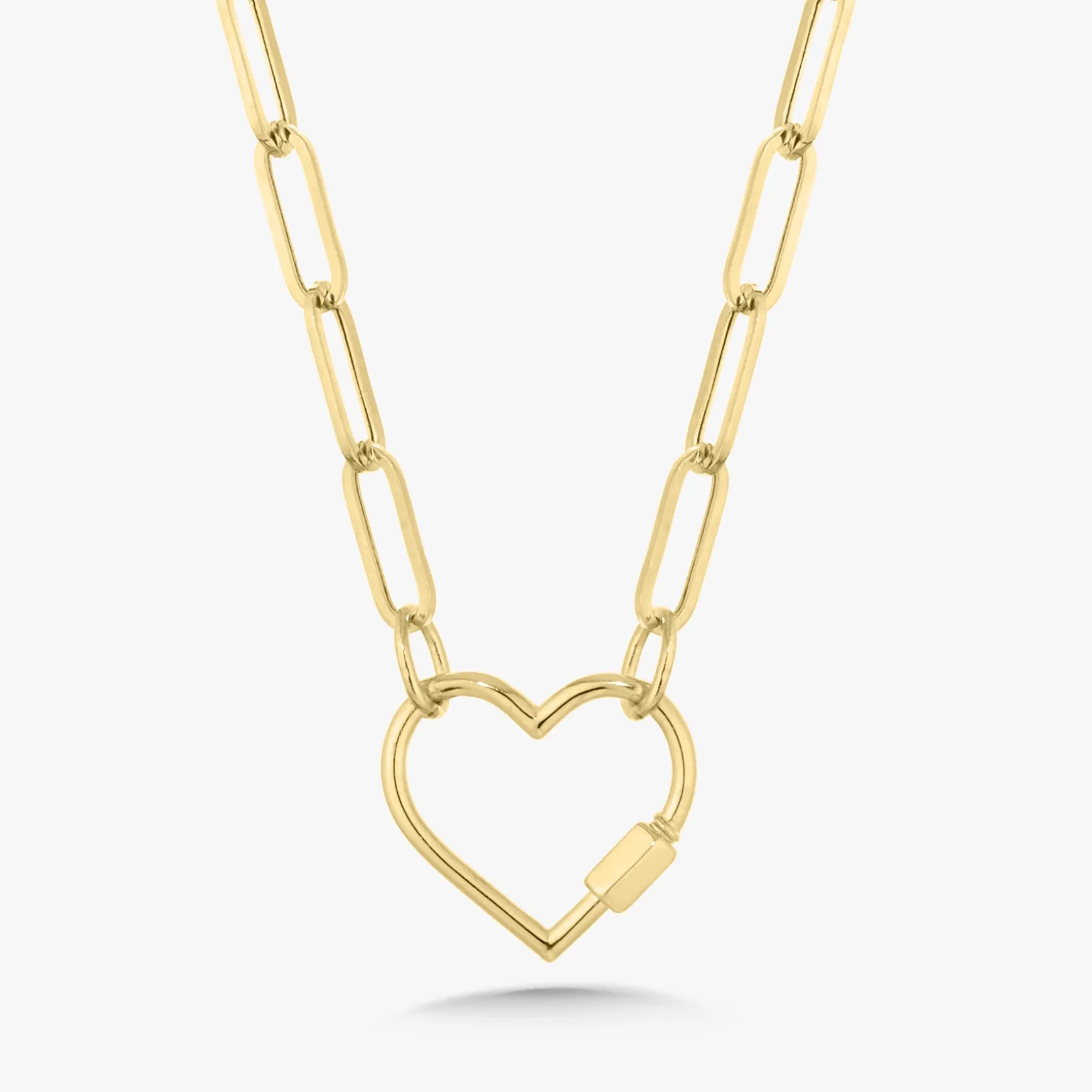 Heart Carabiner Paperclip Necklace