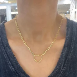 Heart Carabiner Paperclip Necklace