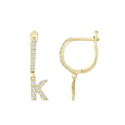 Initial Diamond Huggie Earrings