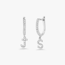 Initial Diamond Huggie Earrings